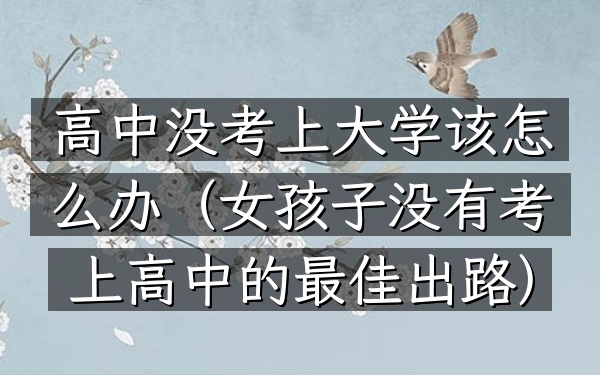 高中没考上大学该怎么办(女孩子没有考上高中的最佳出路)