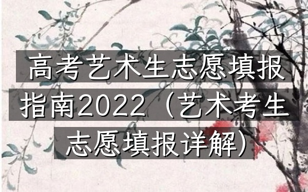 高考艺术生志愿填报指南2022(艺术考生志愿填报详解)