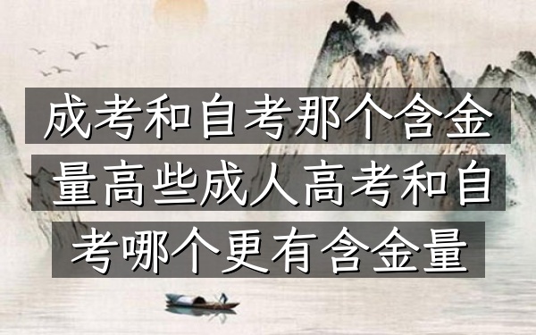 成考和自考那个含金量高些（成人高考和自考哪个更有含金量）