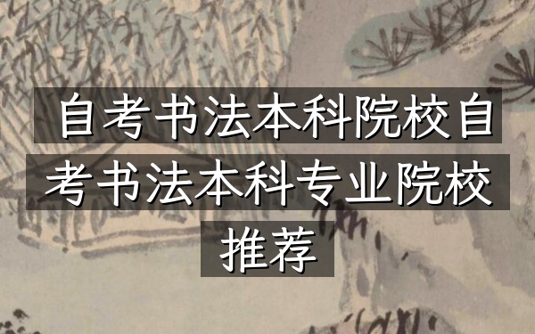 自考书法本科院校（自考书法本科专业院校推荐）